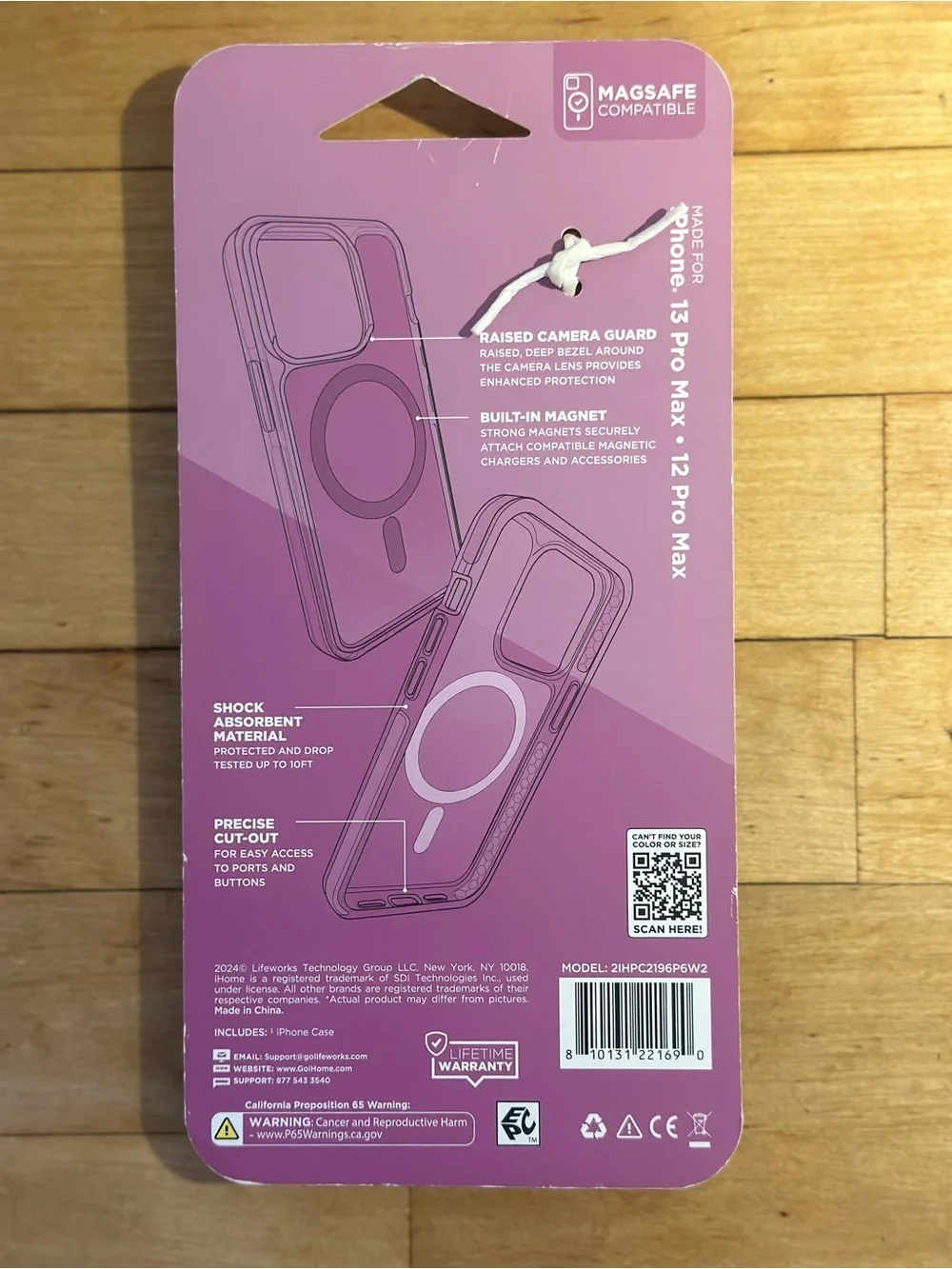 iHome Pink MagSafe Case for iPhone 13 Pro Max / 12 Pro Max